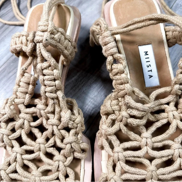 MIISTA Stephanie Coffee Milk Rope Sandal Heels - Picture 9 of 12